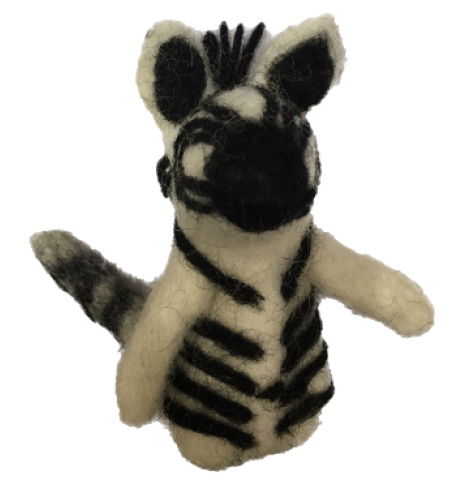 PAPOOSE - felt finger puppet, zebra